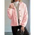 thumbnail image 5 of Jackets for Women Long Sleeve Comfy Warm Button Down Zip Up Stand Collar Plus Size Winter Clothing Pink M, 5 of 7