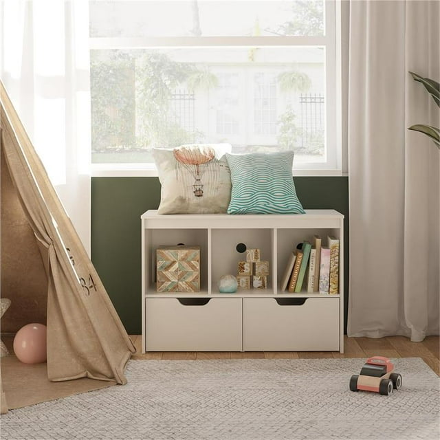 Ameriwood Home Tyler Enfants Cube de Rangement avec Tiroirs en Blanc