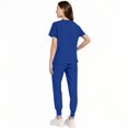 thumbnail image 6 of Minjewel Women's Stylish V-Neck Short Sleeve Scrubs for Women with Pockets, Lightweight & Breathable Scrub Set for Medical Professionals,Royal Blue S, 6 of 7