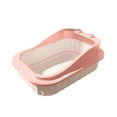 thumbnail image 2 of Cat Litter Box, 24x18x12 In Semi-Enclosed Oversized Litterbox With Tray - Pink Odor-Proof Cat Pan, 2 of 6