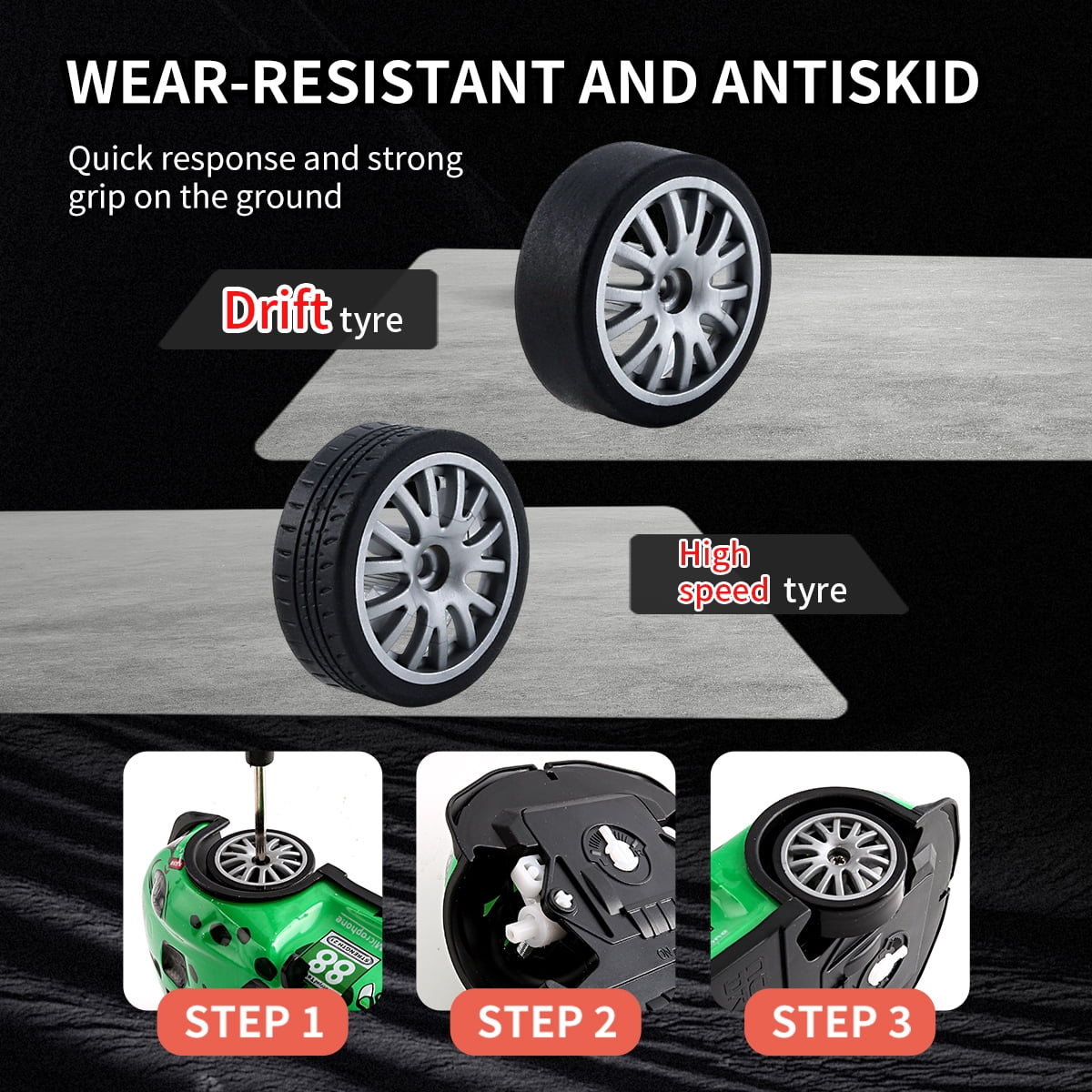 4wd drift remote control racing car, high speed rc car with led lights and multiplayer mode