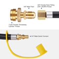 thumbnail image 3 of WADEO 12 FT Propane Quick Connect Hose for RV to Gas Grill, 1/4" Quick Connect Hose Converter Replacement for 1 LB Throwaway Bottl, 3 of 9