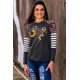 thumbnail image 4 of ABPHQTO Top de manga larga con estampado gráfico de calabaza de leopardo negro It's Fall Y'all para mujer, 4 of 5