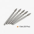 thumbnail image 3 of 30 Pack Diamond Grinding Burrs Carving Bits 3mm Flame Shape Head Mounted Point 1/8 Shank, 3 of 5