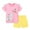 Pink, variant on Hienoo Toddler Girls Outfits Animal Embroidery Cotton Short Sleeve T-Shirt Shorts Set, Sizes 2-3T