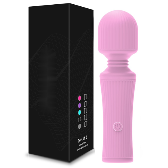 XBONP Baguette Personnelle de Massage Vibrante pour Femmes, Mini Masseur Personnel Rechargeable Baguette de Plaisir pour Elle, Rose