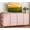 Pink, variant on Dresser TV Stand for up to 75 Inch TV, 14 Drawer Dresser with Power Outlets & Wood Top, Long Fabric Dresser Organizer for Bedroom, Living Room, Entryway, Brown