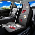 thumbnail image 3 of Uorisanigo Car Seat Covers 2 Pcs Stretch Polyester Fabric Cover Ladybug Daisy Waterproof Car Seat Cover Easy Installation Universal Size Fit for Most Cars SUVs Trucks Vans, 3 of 7
