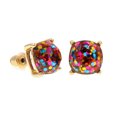 thumbnail image 1 of Pendientes de resina con efecto de estrella de colores y lentejuelas cuadradas de imitación de gemas, pendientes de moda sencillos, 1 of 6