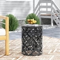 thumbnail image 5 of Black Cylindrical Table - Stylish and Practical / Outdoor Side Table for Small Items / Enhances Outdoor Decor, 5 of 6