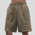 thumbnail image 5 of Pantalones cortos casuales de verano para hombre de 5 pulgadas: pantalones cortos deportivos holgados con tres rayas, look deportivo para entrenamientos y tiempo libre., 5 of 5