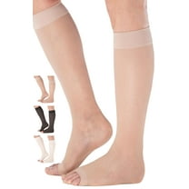 Made in USA Open Toe Compression Stockings for Women 15-20mmHg Nude, Small