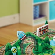 Melissa & Doug 17-Piece Wooden Take-Along Tabletop Railroad and Trains, for Kids and Toddlers 3+