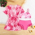 thumbnail image 2 of Coerni Girls Swimsuit Sets 3piece Floral Soft Cover Up and Tankini Bathing Suits Swim Ruffle Shorts Teen Cute Swimwear Sun, 2 of 6