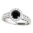 thumbnail image 1 of Aonejewelry 1.50 Ct. Halo Black Diamond Engagement Ring In 14k White Gold, 1 of 4
