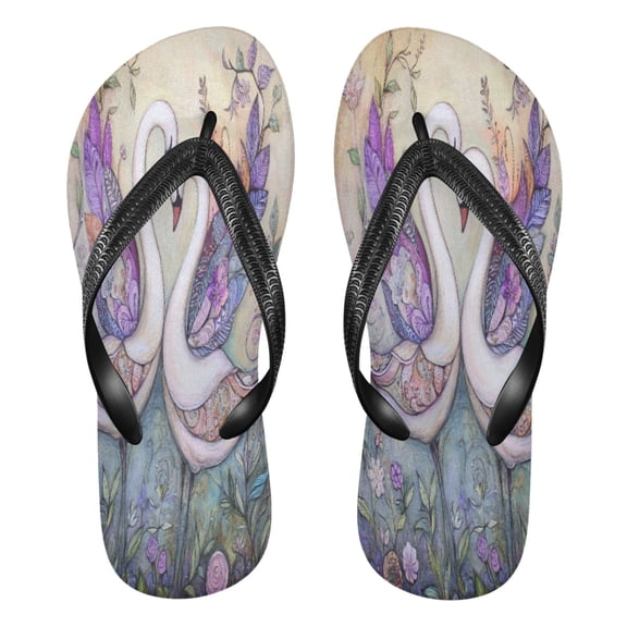 YAZAOOSummer Flip Flops Creatively Swan Embrace Simple Beach Sandals