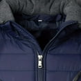 thumbnail image 4 of cocolona Mens Solid Hooded Puffer Jacket Winter Long Sleeve Zipper Warm Casual Down Jacket Coat with Pocket, 4 of 7