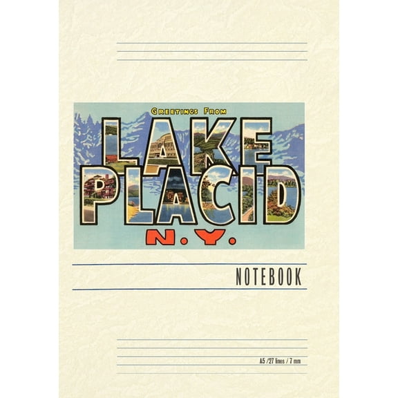 Vintage Lined Notebook Greetings from Lake Placid, New York, (Paperback)