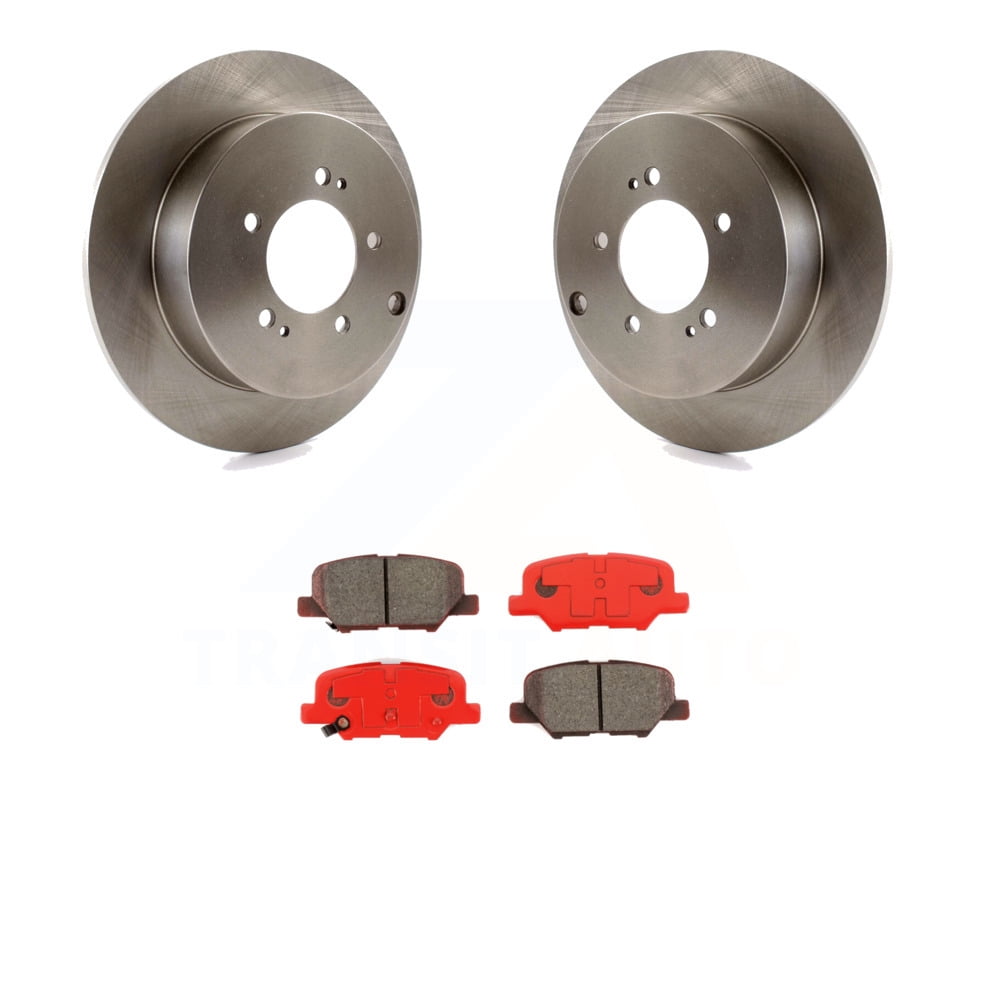 Rear Disc Brake Rotors And SemiMetallic Pads Kit For 2013 Mitsubishi