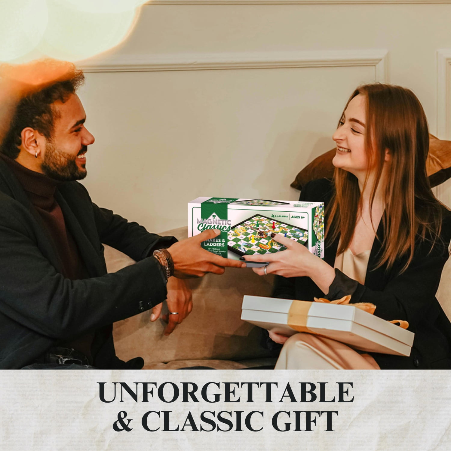 Tradeopia Magnetic Classics – 10 Inch Magnetic Snakes & Ladders, Magnetic Classic Game