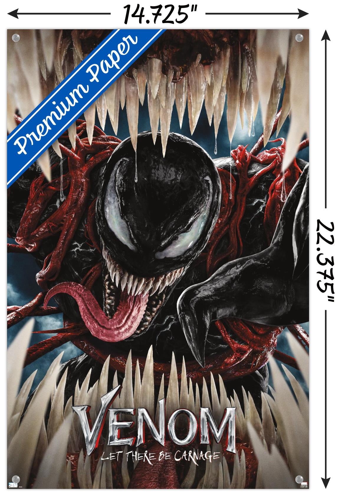 Marvel Venom: Let There be Carnage - Teaser Wall Poster with Push Pins, 14.725" x 22.375"