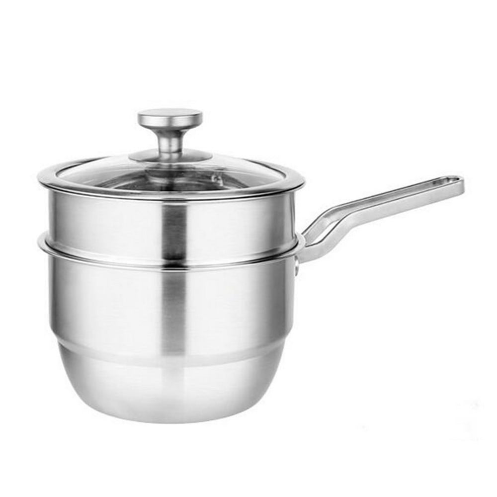 Stainless Steel Milk Pot Doublelayer Steamer Multifunction Steam Pot Cooking Pots (18cm Pot