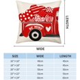 thumbnail image 5 of Valentine''s Day Pillow Covers 18x18 Inch Set of 4 Red and White Love Heart Farmhouse Decorative Throw Pillow Cases Lipstick Kisses Valentine''s Day Cushion Cover Decoration for Sofa Couch, 5 of 5