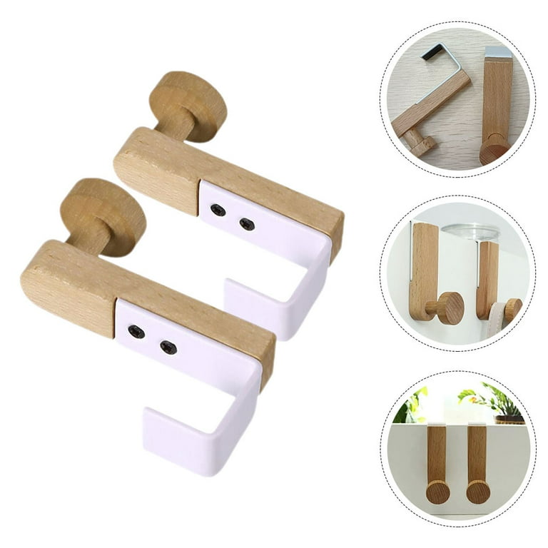 over The Door Hanger Multi function Clothes Hook Cubicle Mirror Wardrobe Beech Iron 4 Pcs Walmart