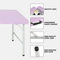 thumbnail image 3 of 4ft Light Purple Portable Folding Table Indoor Outdoor Use Foldable Camping Table with 135KG Weight Capacity Easy Clean Surface Compact Storage, 3 of 7