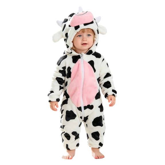 Animal Hooded Romper Toddler Baby Halloween Outfit Long Sleeve Hooded Jumpsuit Infant Boys Girls Cute Autumn Winter Clothes