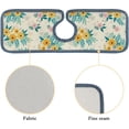 thumbnail image 5 of SKYSONIC Faucet Absorbent Mat 3 Pcs Beautiful Small Yellow Flowers Kitchen Faucet Splash Catcher Washable Counter Drying Pads Behind Faucet for Kitchen Bathroom, 5 of 7