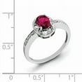 thumbnail image 2 of Sterling Silver Rhodium-plated Diamond & Created Ruby Ring, 2 of 2