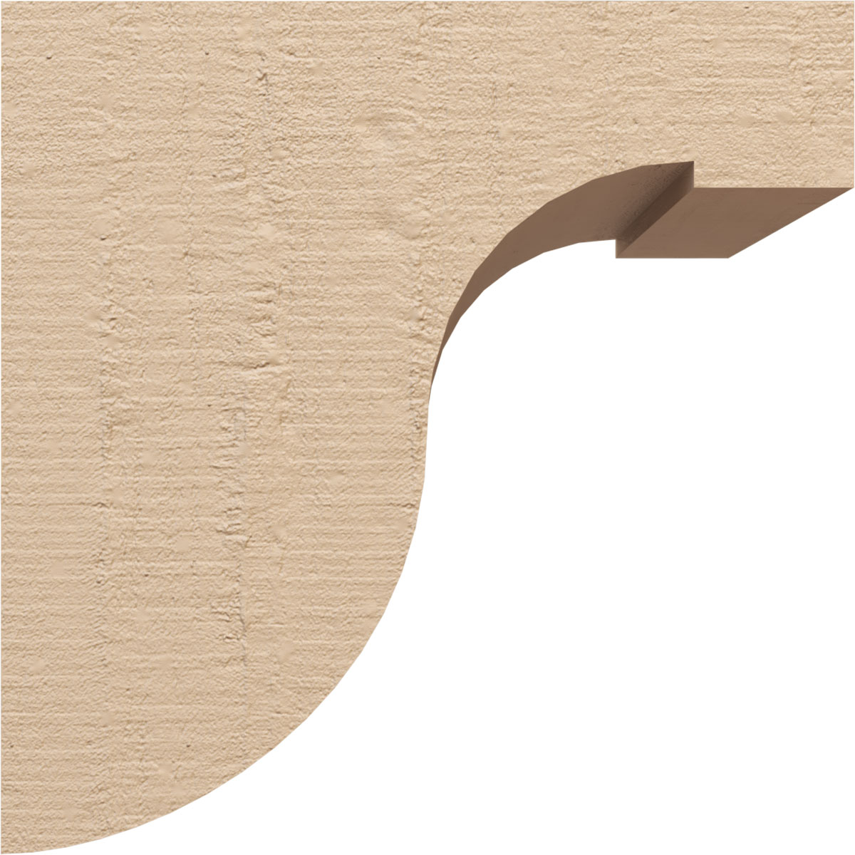 12"W x 12"D x 12"H Wide Del Monte Rough Cedar Woodgrain TimberThane Corbel, Primed Tan