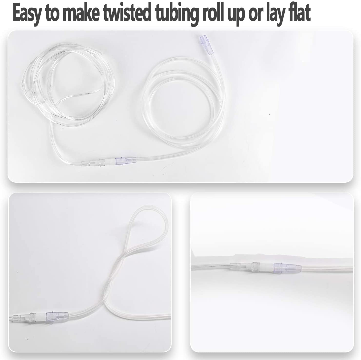 5 Packs Oxygen Tubing Swivel Connectors,Cannula Connectors,Kink-Resistant  and Avoid Tangling