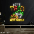 thumbnail image 2 of Glowneon Let's Taco Bout Tequila Neon Sign, Tacos Tequila Bar Led Art, 2 of 5