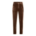 thumbnail image 6 of qucoqpe Men's Velvet Trousers Fashion Casual Holiday Solid Color Dress Pants with Pockets, 6 of 10