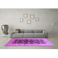 thumbnail image 3 of Ahgly Company Indoor Square Oriental Purple Industrial Area Rugs, 4' Square, 3 of 4