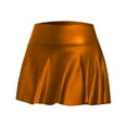 thumbnail image 4 of MIXUE Skirts For Women Summer Solid Color High Waist PU Leather Nightclub Sexy Mini Tennis Skirt Activewear,Brown,XL, 4 of 4