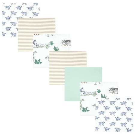 Luvable Friends Hudson Baby Flannel Receiving Blankets 7pk, Pastel Dino