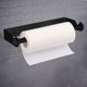 thumbnail image 1 of Porte Essuie Tout Mural, Support Rouleau sous Le Placard, Acier Inoxydable, Pose Autocollante sans Perçage, pour Ranger Le Papier Toilette et Les Serviettes, Noir Noir, 1 of 5