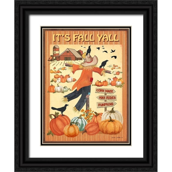 Phillips, Anita 12x14 Black Ornate Wood Framed with Double Matting Museum Art Print Titled - Its Fall Yall II