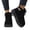 Black, variant on Womens Faux Suede Lace up Winter Boots Fleece Lined Heart Metal Decor Non Slip Thick Sole Ankle Booties