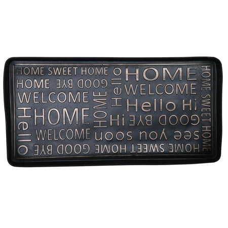 

Extra Large Rubber Boot Tray Wet Shoe Mat 32 x 16 Hello Goodbye