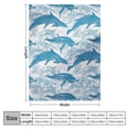 thumbnail image 4 of Chilfamy Dolphins Generative Art Blue and White Print Throw Blanket for Bed, Couch, Car - Soft Blanket for Kids and Adults - All Seasons Blanket with Excellent Hand Feel 60x80in, 4 of 6