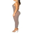 thumbnail image 3 of Femmes Spaghetti Sangle Bodycon Midi Robe Creux sur Solide Partie Robe Sling Club Beachwear, 3 of 5