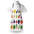 thumbnail image 4 of Fruits and Vegetables Apron, Symmetrically Aligned Various Diet Nutrition Tasty and Colorful, Unisex Kitchen Bib with Adjustable Neck for Cooking Gardening, Adult Size, Multicolor, by Ambesonne, 4 of 4