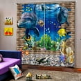 thumbnail image 2 of Youkk Rideaux Imprimés Numériques 3D pour Chambre à Coucher Salon Undersea_A, 2 of 7