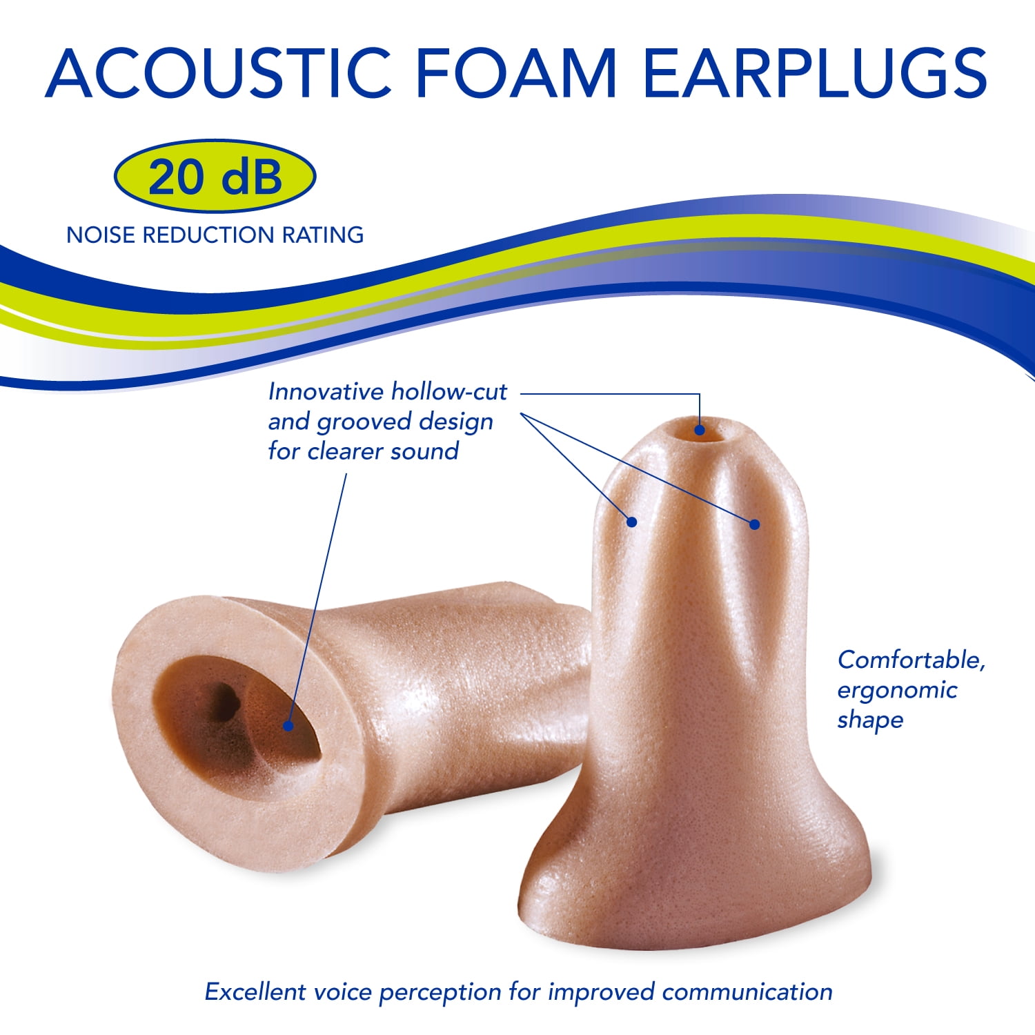 Mack’s Acoustic Foam Earplugs, 100 Pair Tub – Soft, Comfortable Ear Plugs for Concerts, Jam Sessions, Nightclubs and Loud Events