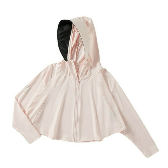 WOLLED 6-11Y Toddler Kids Thin Sun Shirt Boys Girls Sunsuits Jacket Kids Hooded Rash Guard Zipper Tulle Summer Sun Protection Teen Fashions Versatile Sun Protection Jacket