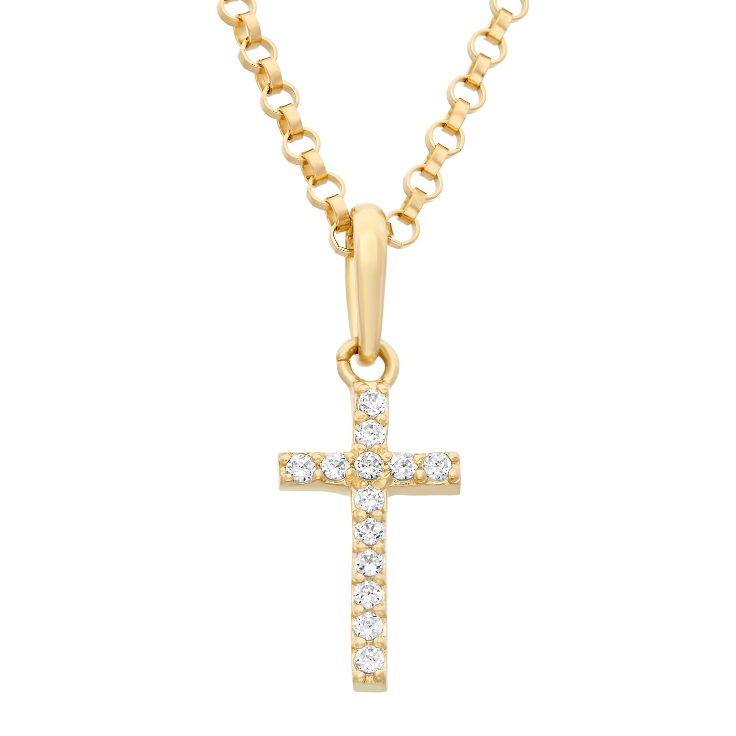 Real ITALIAN 14K Rhodium Gold Filled Cross Chain Necklace 